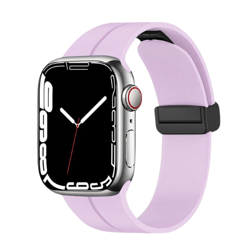 Light Purple Magnetic Silicone Buckle Band for Apple Watch - 38mm