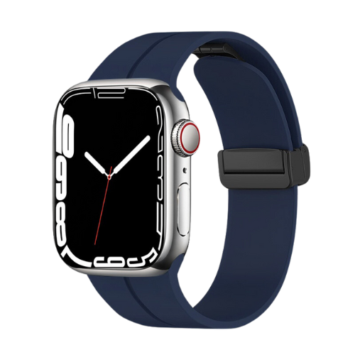 Midnight Blue Magnetic Silicone Buckle Band for Apple Watch - 38mm