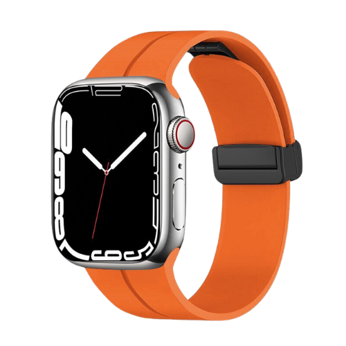 Orange Magnetic Silicone Buckle Band for Apple Watch - 38mm