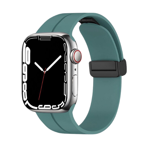 Pine Green Magnetic Silicone Buckle Band for Apple Watch - 38mm