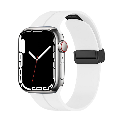 White Magnetic Silicone Buckle Band for Apple Watch - 38mm