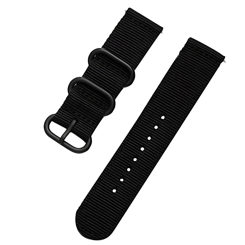 Black Nato Band for Samsung Watch in 20mm/22mm