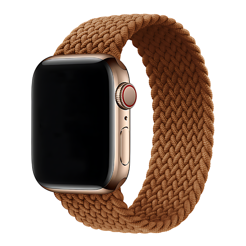 Coffee Braided Solo Loop for Apple Watch Strap in 38mm/40mm/41mm & 42mm/44mm/45mm/49mm