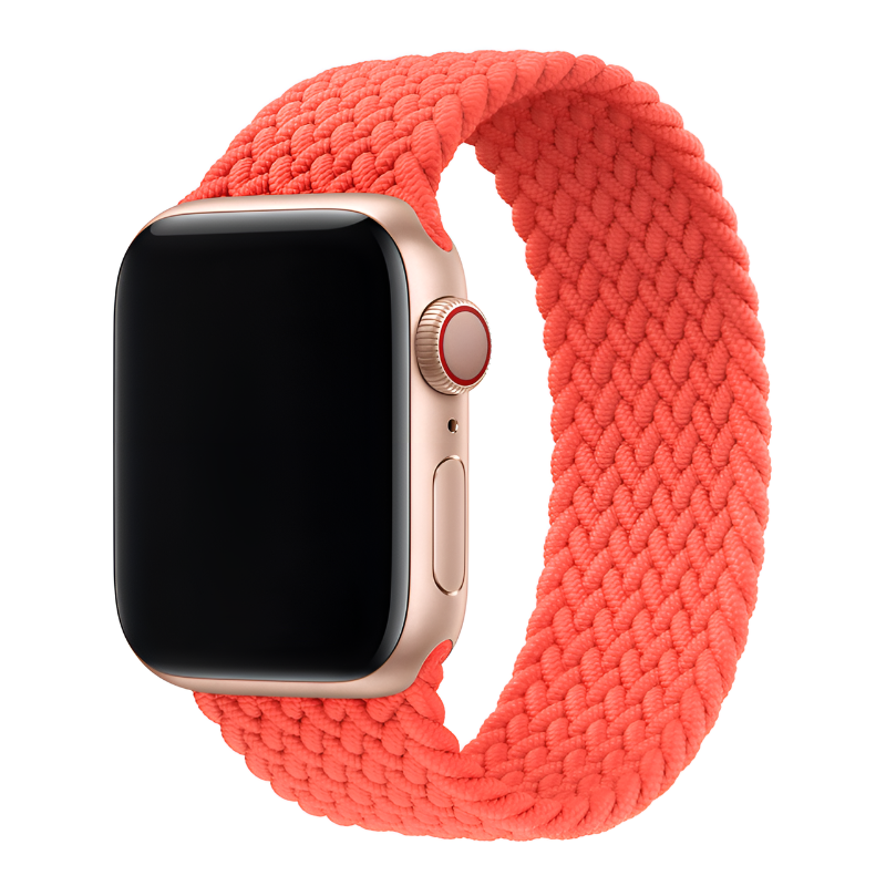 Electric Orange Braided Solo Loop for Apple Watch Strap in 38mm/40mm/41mm & 42mm/44mm/45mm/49mm
