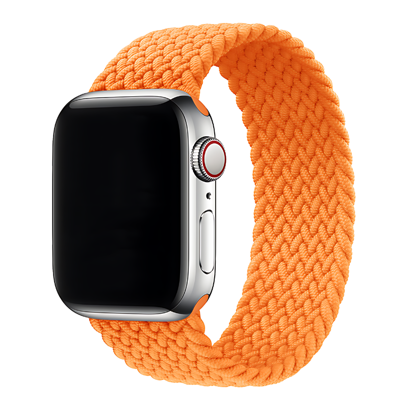 Orange Braided Solo Loop for Apple Watch Strap in 38mm/40mm/41mm & 42mm/44mm/45mm/49mm