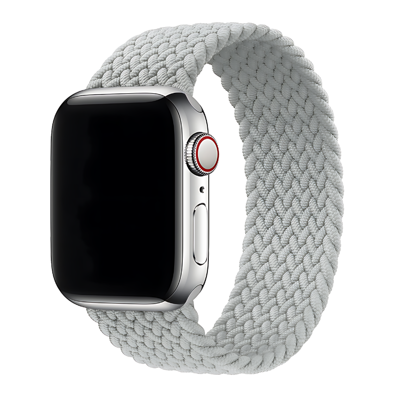 Pearl White Braided Solo Loop for Apple Watch Strap in 38mm/40mm/41mm & 42mm/44mm/45mm/49mm