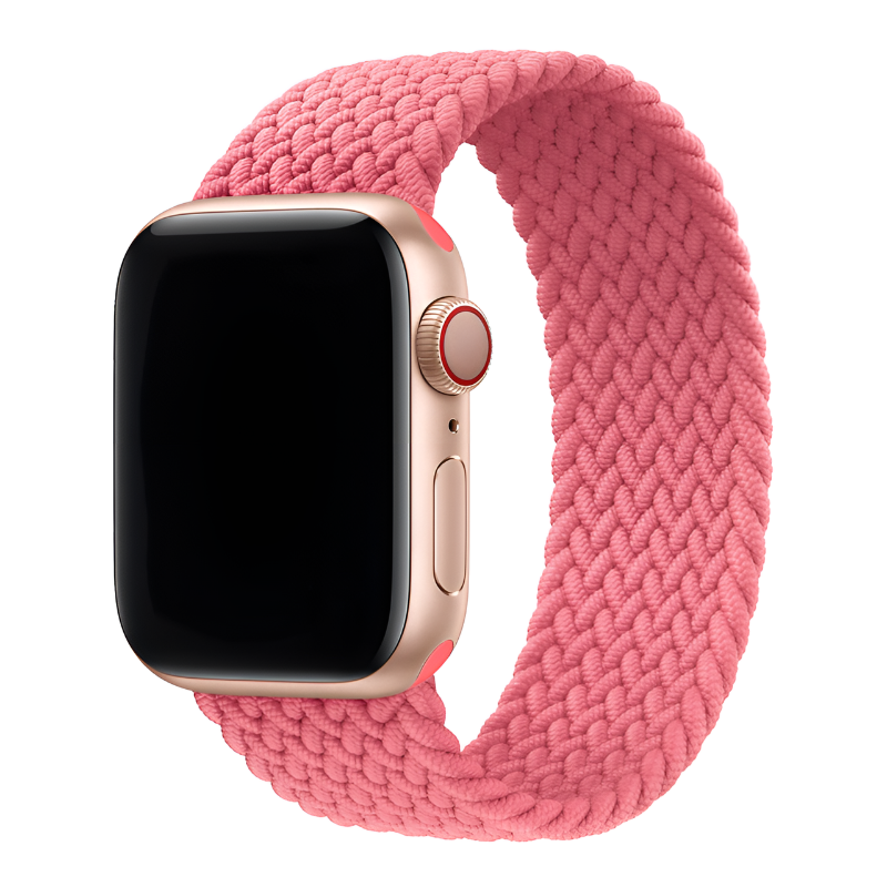Pink Braided Solo Loop for Apple Watch Strap in 38mm/40mm/41mm & 42mm/44mm/45mm/49mm