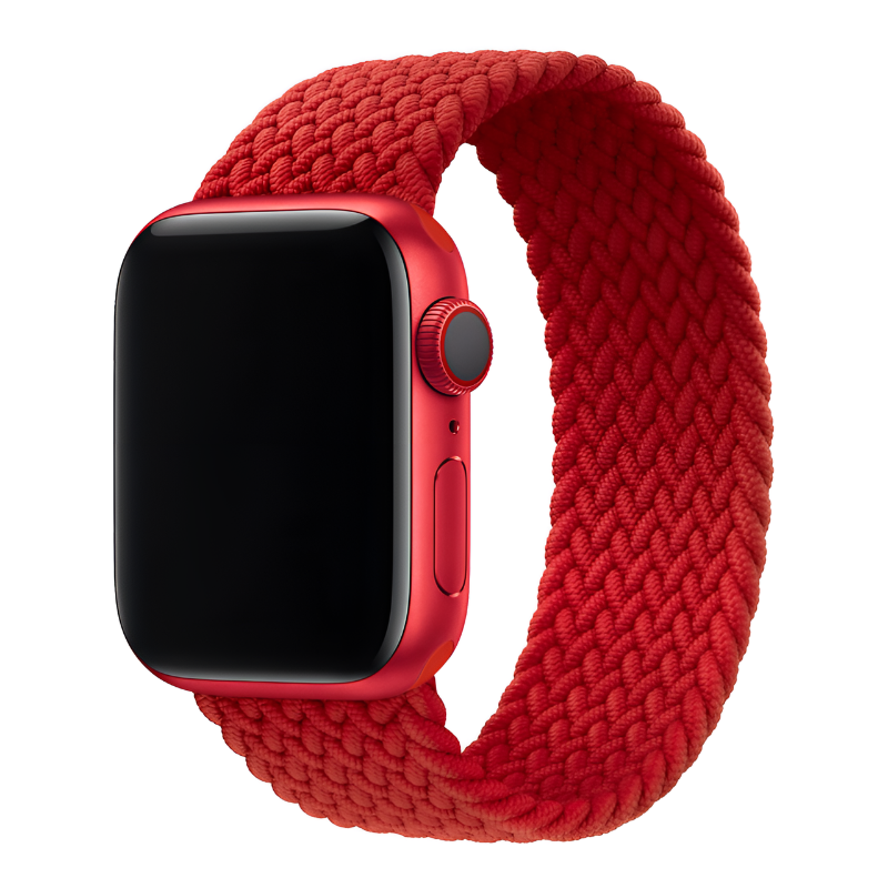 Red Braided Solo Loop for Apple Watch Strap in 38mm/40mm/41mm & 42mm/44mm/45mm/49mm