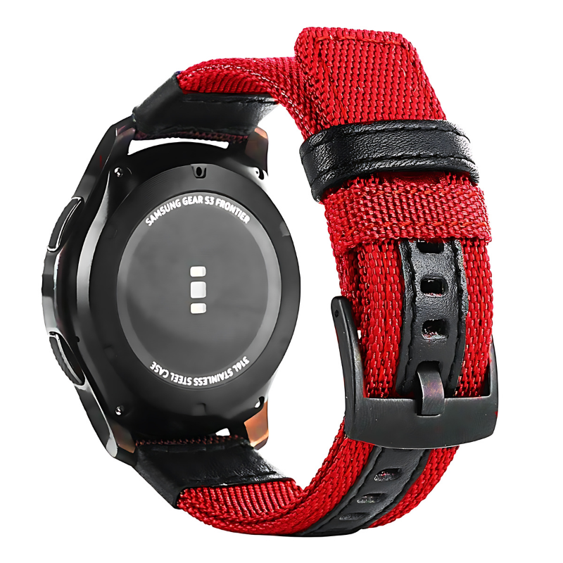 Red Nylon Watch Band for Samsung Watch in 20mm/22mm