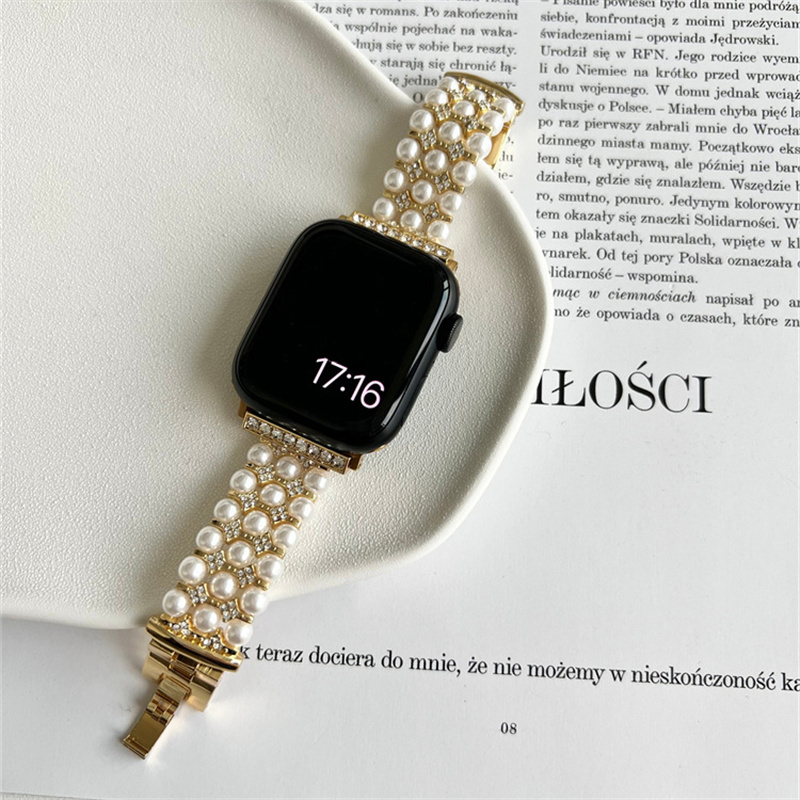 Gold Pearl Link Band for Apple Watch, 38mm