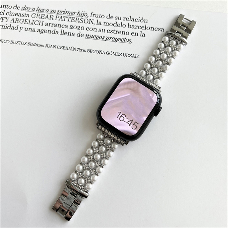 Silver Pearl Link Band for Apple Watch, 38mm