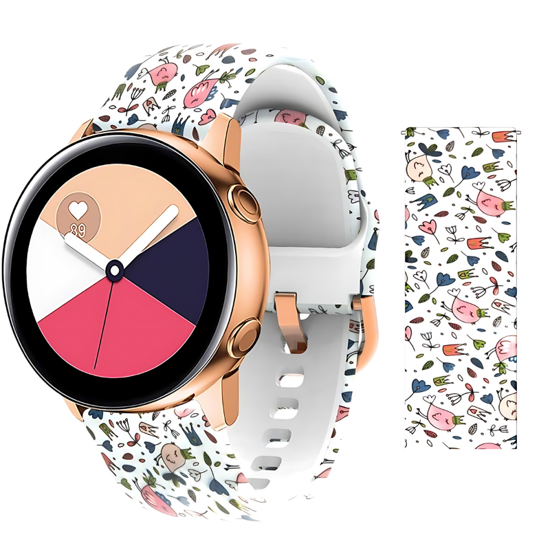 Bird Printed Silicone Band for Samsung Watch in 20mm/22mm
