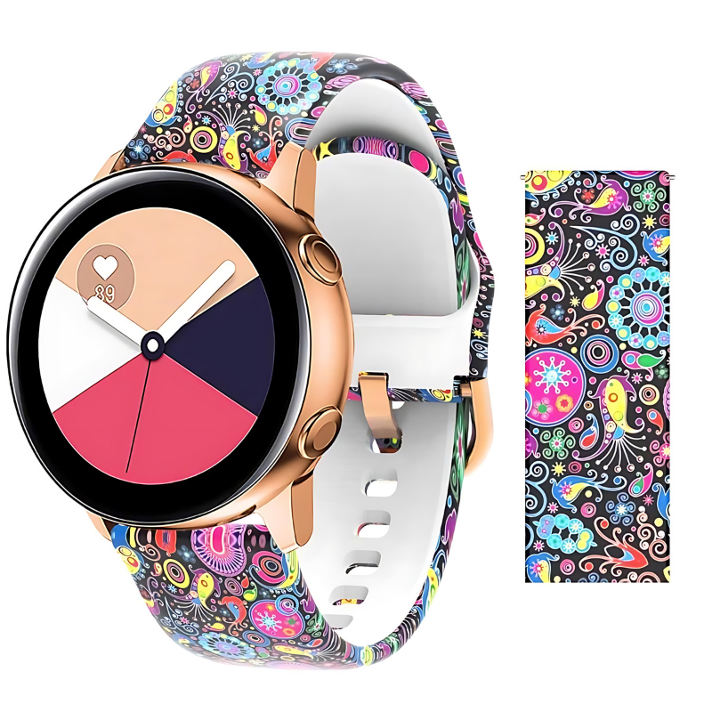 Firework Printed Silicone Band for Samsung Watch in 20mm/22mm