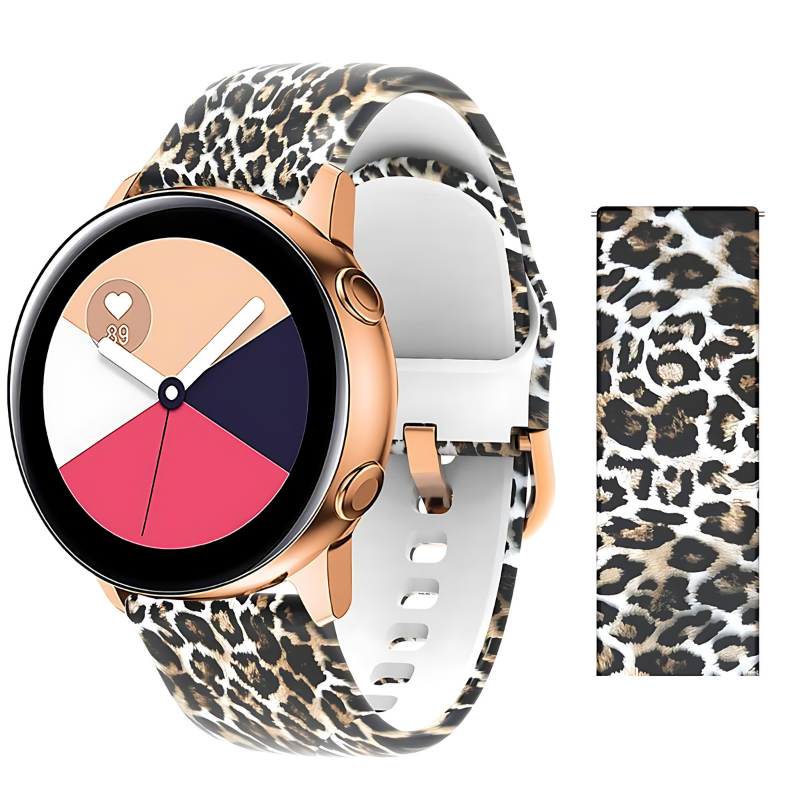 Leopard Printed Silicone Band for Samsung Watch in 20mm/22mm
