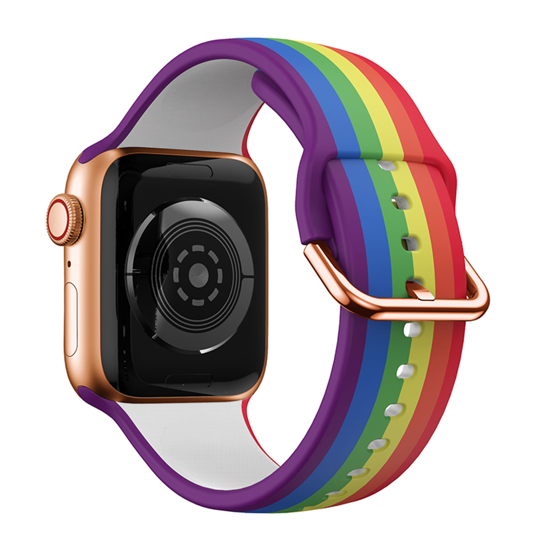 Rainbow Printed Silicone Band for Apple Watch, 38mm