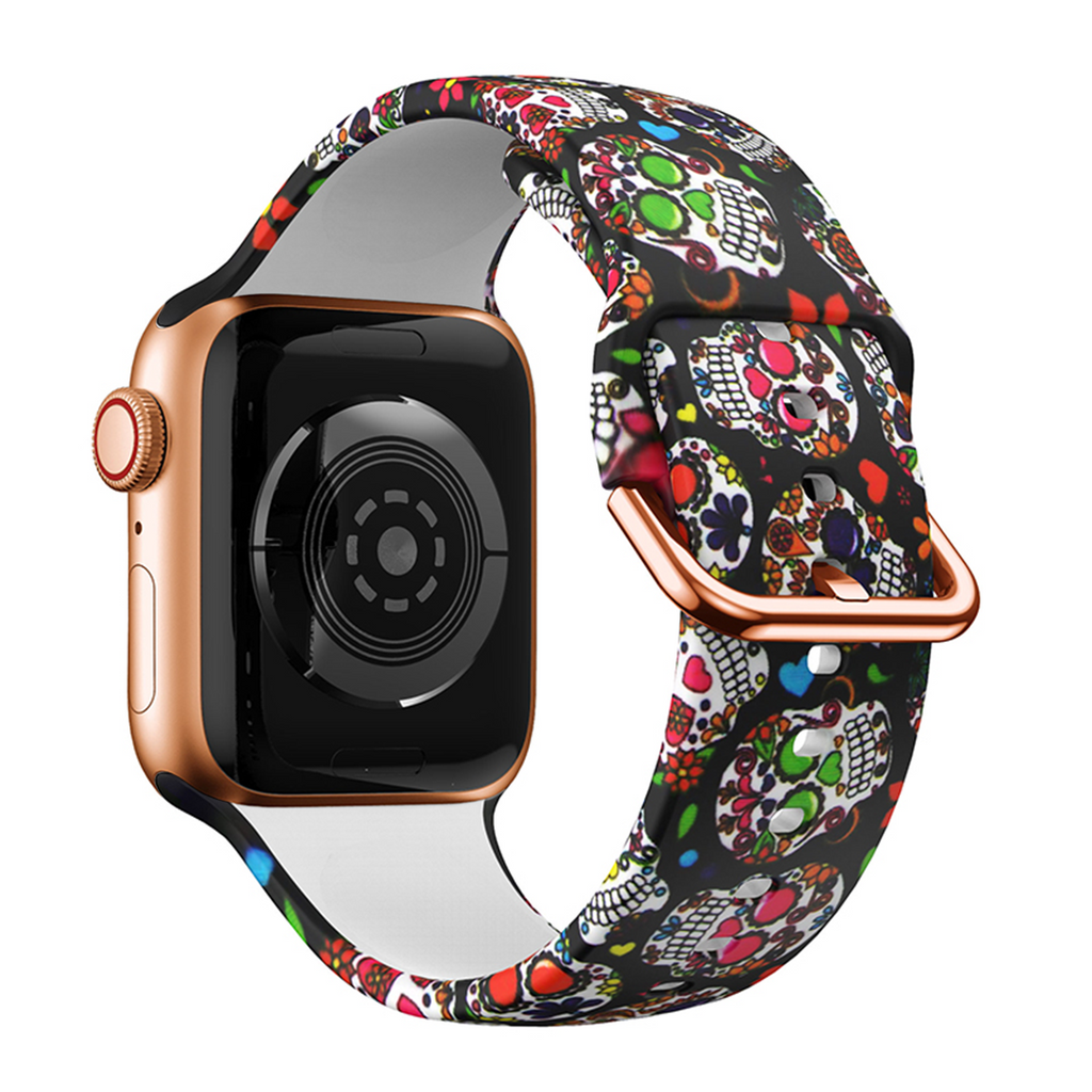 Skull Printed Silicone Band for Apple Watch, 38mm