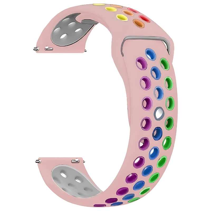 Rainbow Pink Rainbow Active Silicone Band for Samsung Watch in 20mm/22mm
