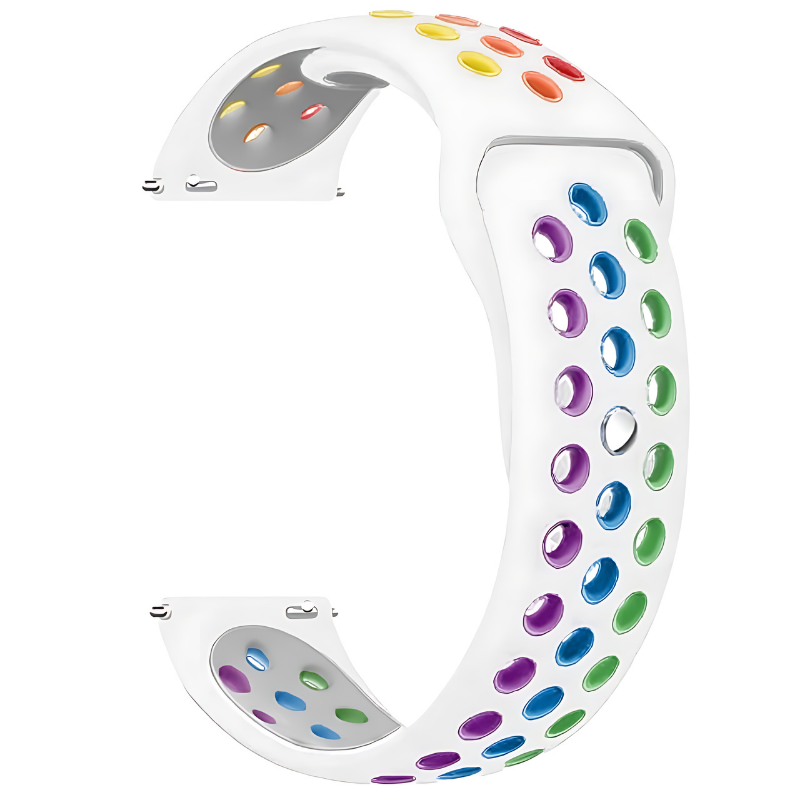 Rainbow White Rainbow Active Silicone Band for Samsung Watch in 20mm/22mm