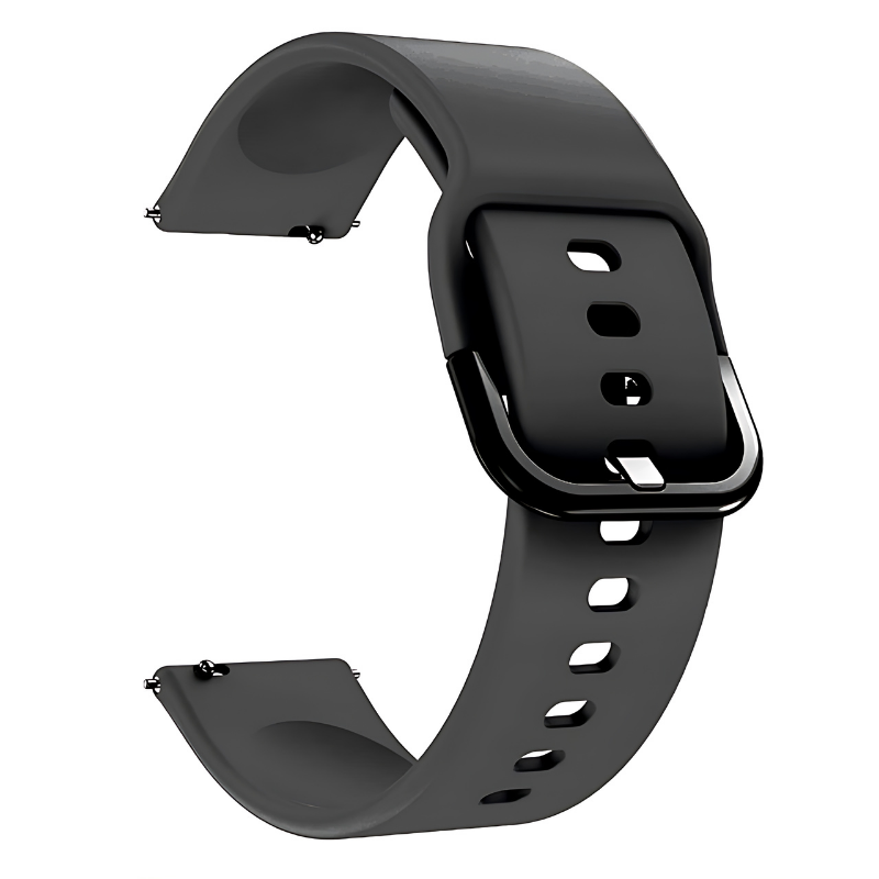 Black Silicone Buckle Band for Samsung Watch in 20mm/22mm
