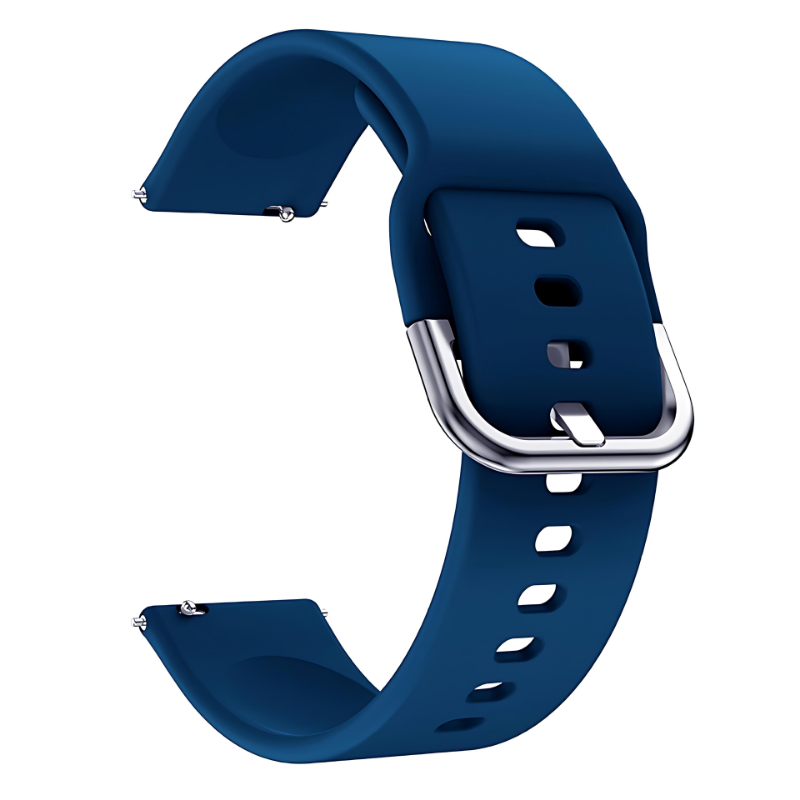 Midnight Blue Silicone Buckle Band with Silver Buckle for Samsung Watch in 20mm/22mm