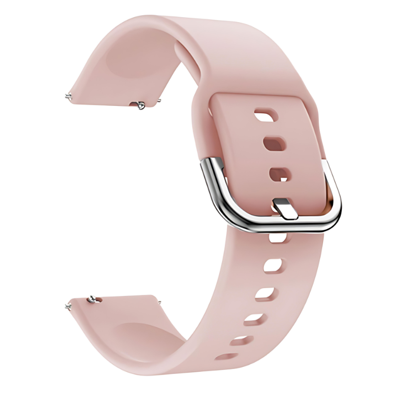 Pink Silicone Buckle Band with Silver Buckle for Samsung Watch in 20mm/22mm