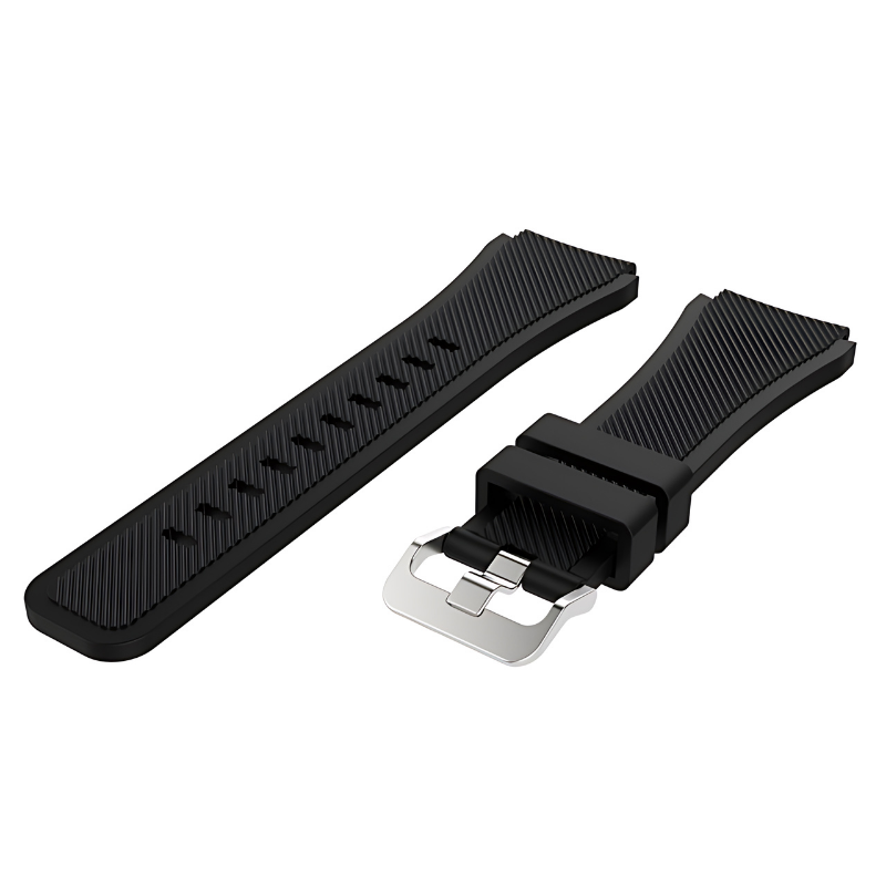 Black Silicone Line Band for Samsung Watch in 20mm/22mm