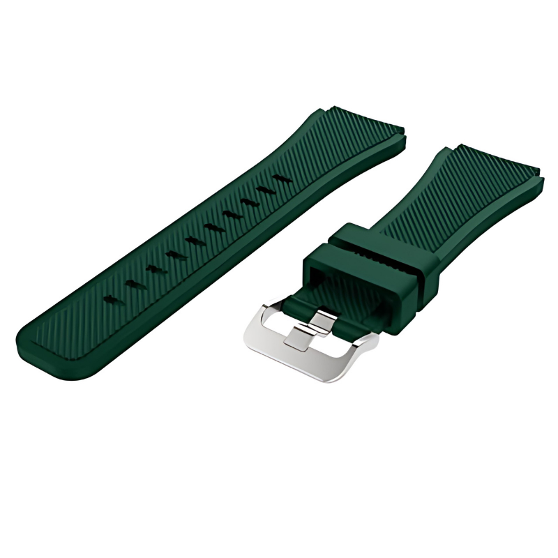 Dark Green Silicone Line Band for Samsung Watch in 20mm/22mm