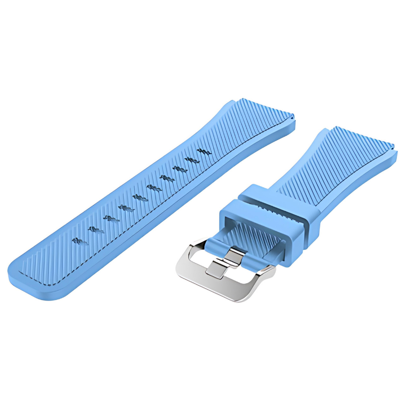 Light Blue Silicone Line Band for Samsung Watch in 20mm/22mm