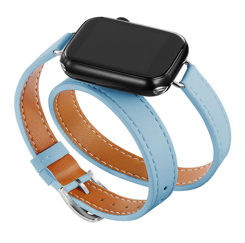 Blue Slim Leather Band, 38mm