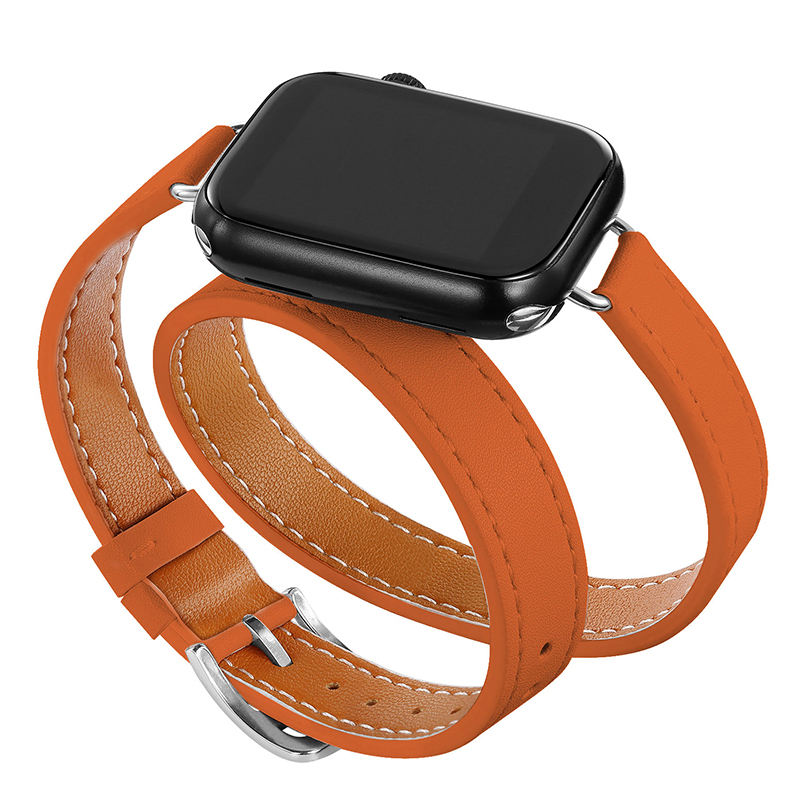 Orange Slim Leather Band, 38mm