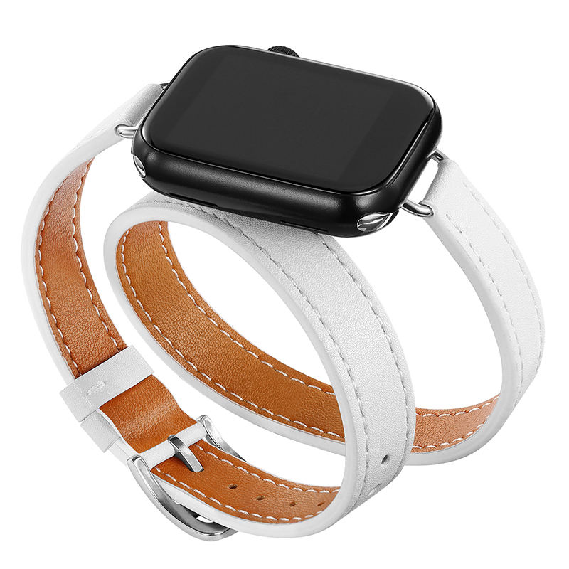 White Slim Leather Band, 38mm