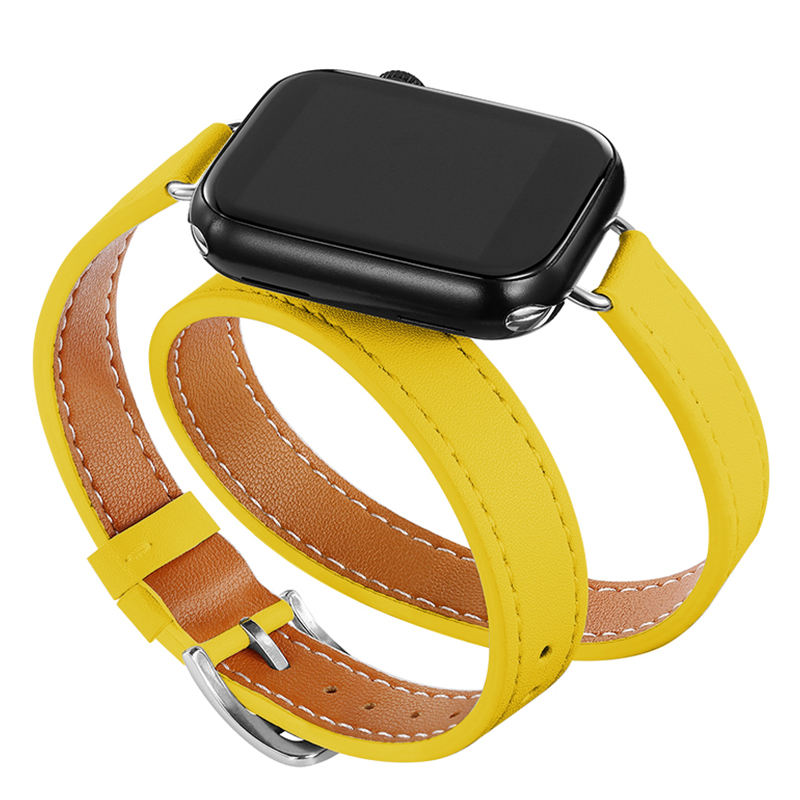 Yellow Slim Leather Band, 38mm