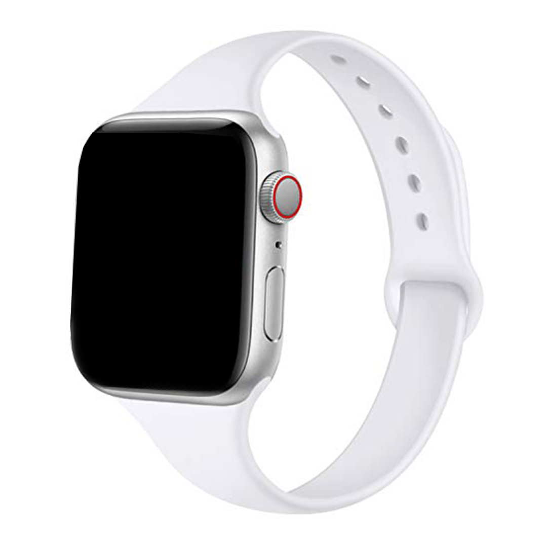 White Slim Silicone Band for Apple Watch, 38mm