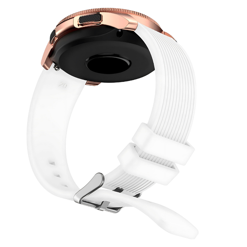 White Sport Silicone Band for Samsung Watch in 20mm/22mm