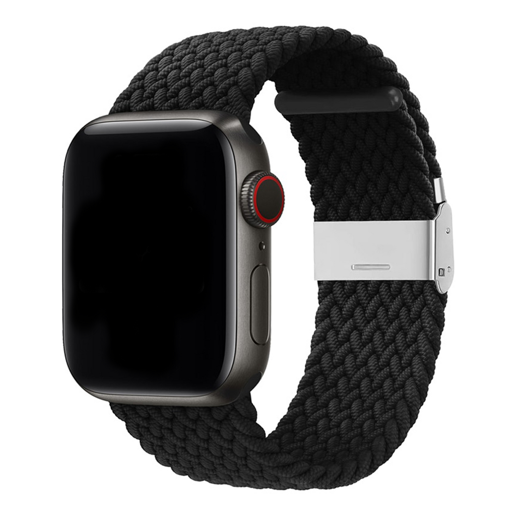 Braided Buckle Apple Watch Band For Men And Women Black 42mm/44mm/45mm/49mm