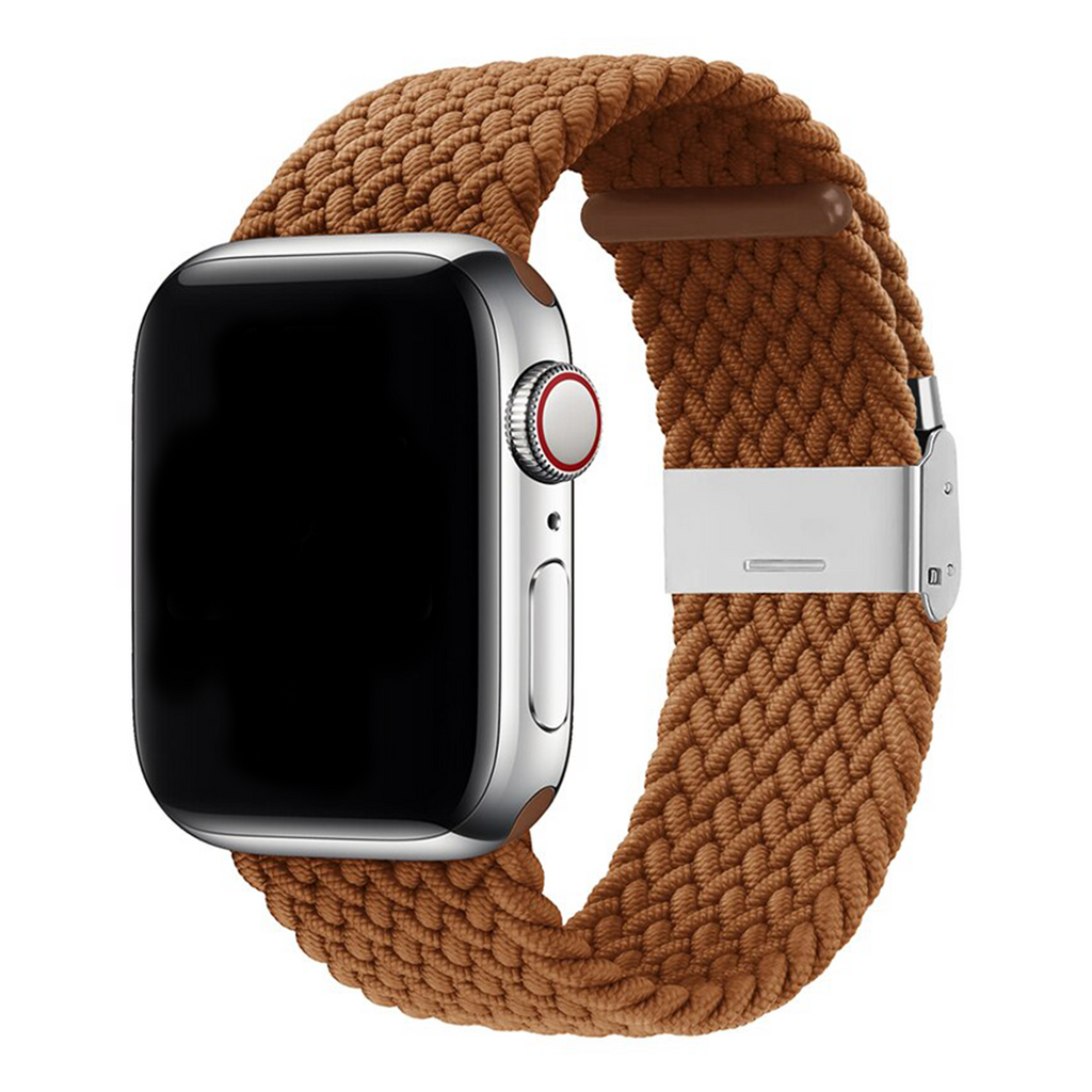 Braided Buckle Apple Watch Band For Men And Women Coffee 42mm/44mm/45mm/49mm