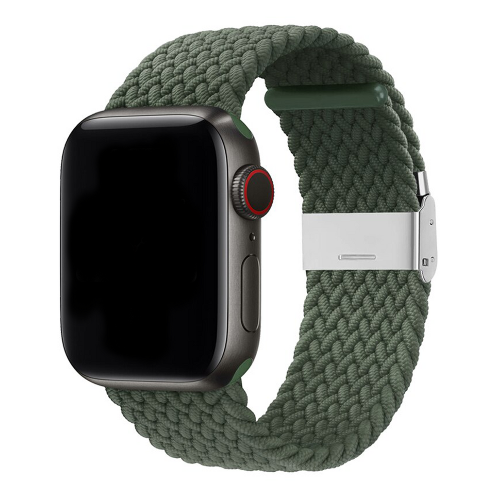 Braided Buckle Apple Watch Band For Men And Women Green 42mm/44mm/45mm/49mm