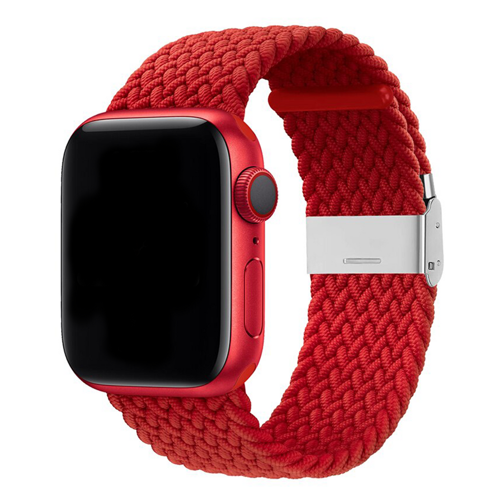 Braided Buckle Apple Watch Band For Men And Women Red 42mm/44mm/45mm/49mm