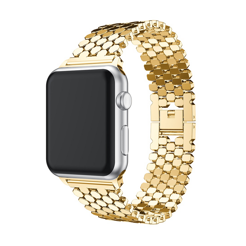 Honeycomb Metal Strap Gold Apple Watch Band 42mm/44mm/45mm/49mm