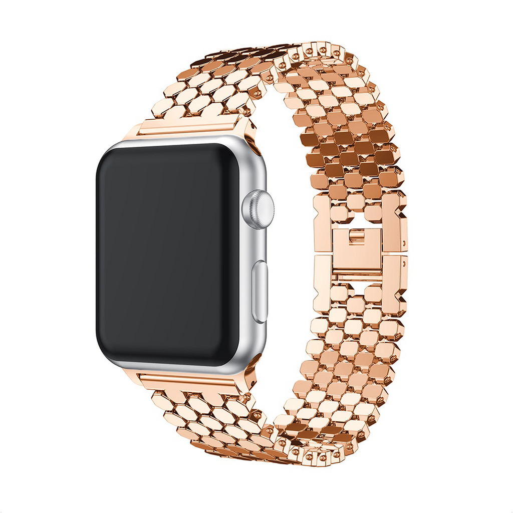 Honeycomb Metal Band Rose Gold Apple Watch Band 42mm/44mm/45mm/49mm