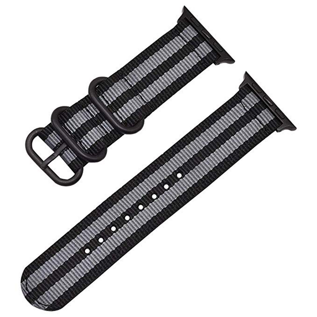 Nato Band Apple Watch Band For Men And Women Black Gray 42mm/44mm/45mm/49mm