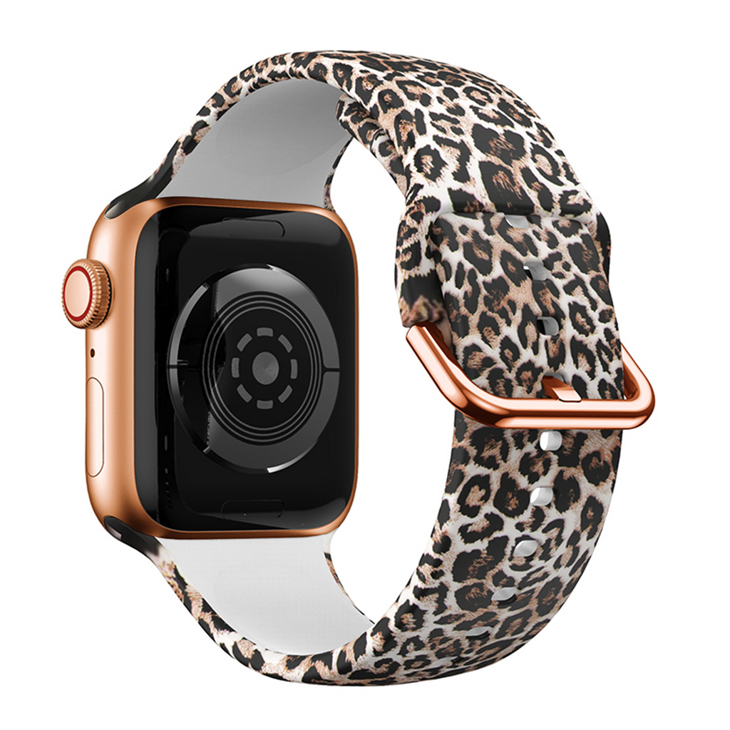 Printed Silicone Band Apple Watch Band For Men And Women Leopard 42mm/44mm/45mm/49mm