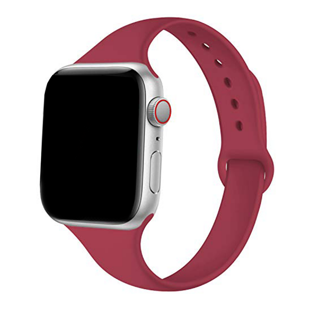 Slim Silicone Band Apple Watch Band For Men And Women Red 42mm/44mm/45mm/49mm