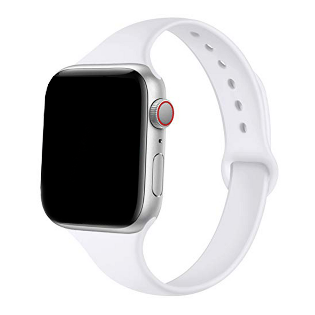 Slim Silicone Band Apple Watch Band For Men And Women White 42mm/44mm/45mm/49mm