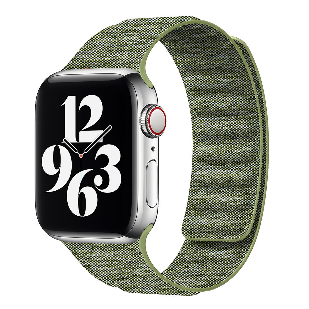 Denim Woven Magnetic Link for Apple Watch Band Green