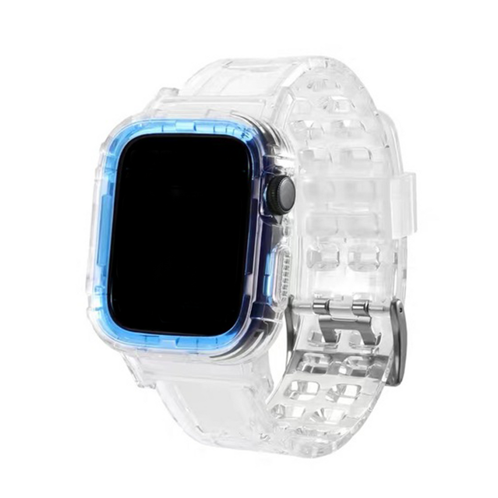 Translucent Silicone Band Apple Watch Band For Men And Women Light Blue 42mm/44mm/45mm/49mm