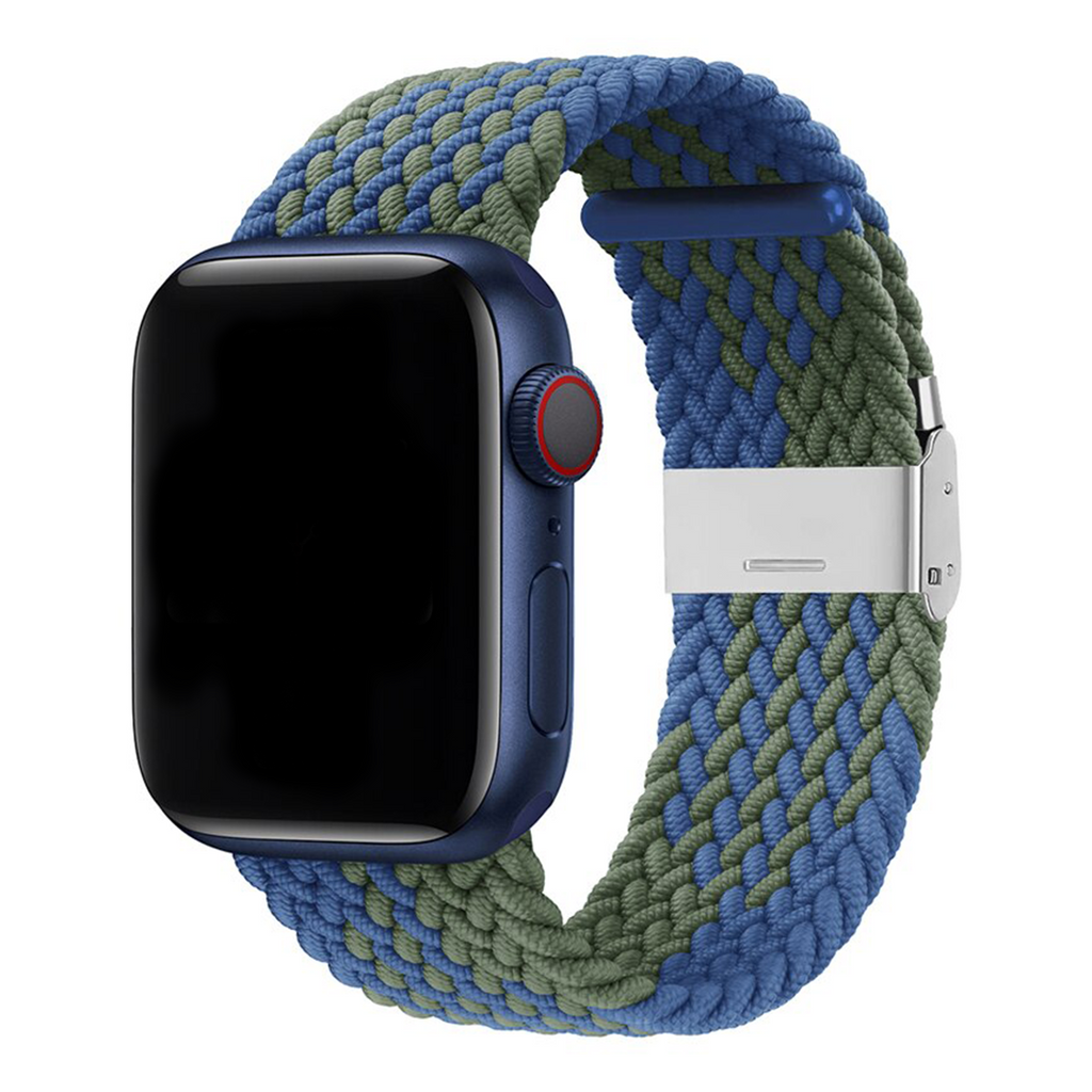 Twisty Braided Buckle Apple Watch Band For Men And Women Blue Green 42mm/44mm/45mm/49mm