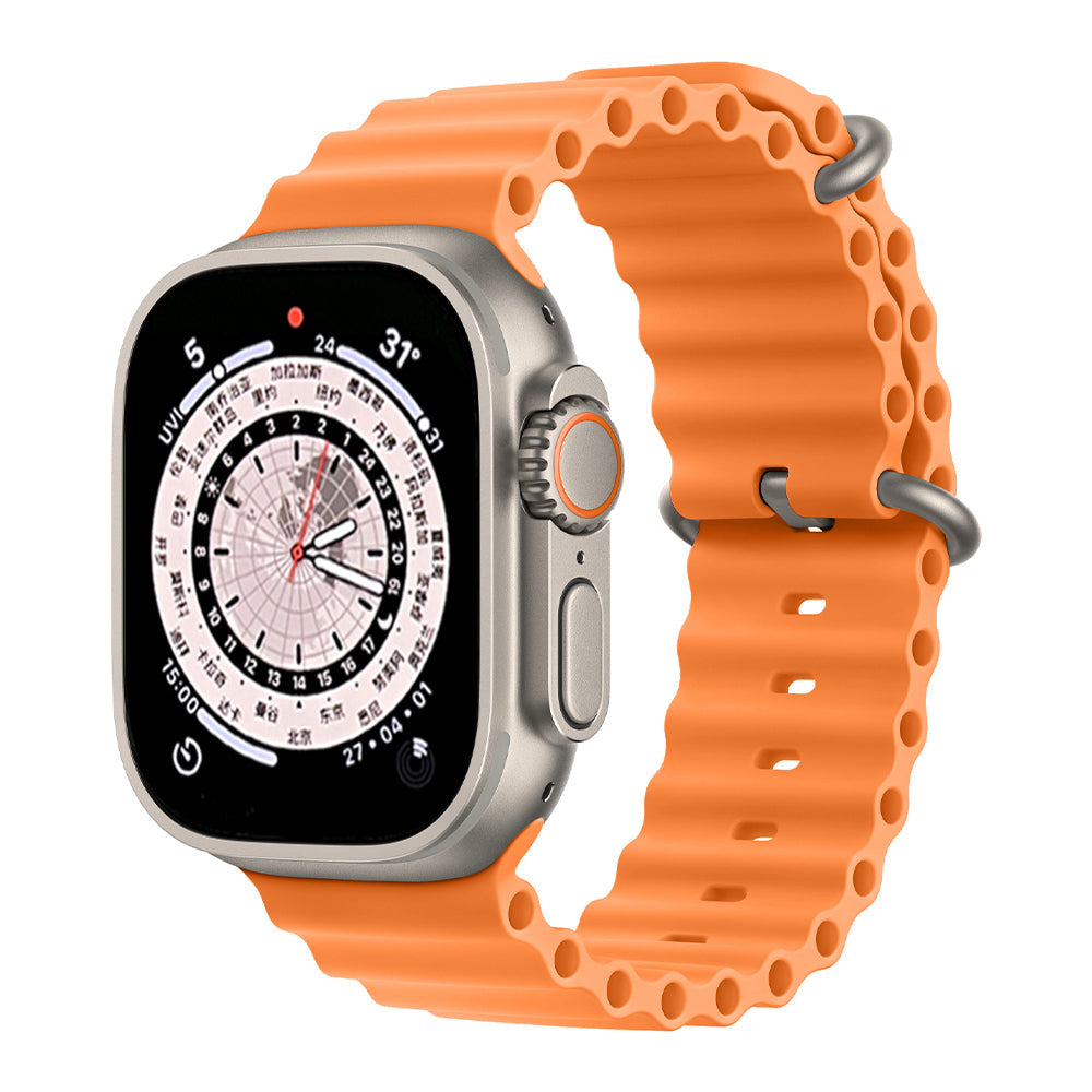 Universal Silicone Ocean Band for Apple Watch Band Starlight & Orange