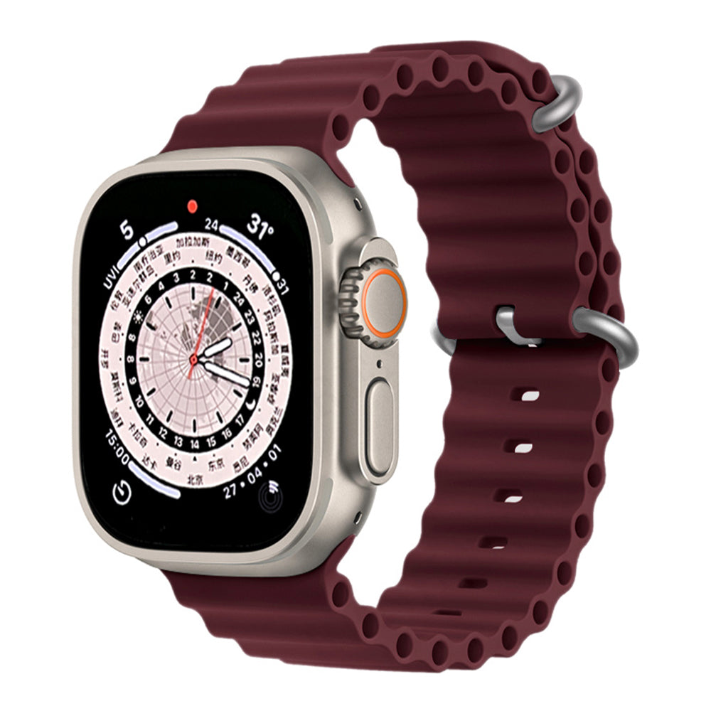 Universal Silicone Ocean Band for Apple Watch Band Wine Red